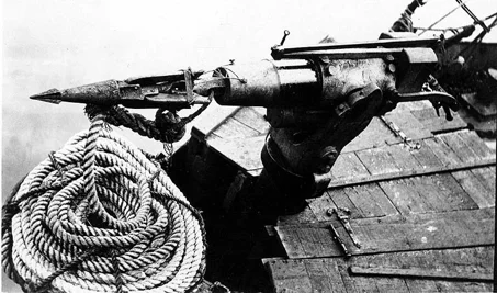 Harpoon_mounted_on_a_whaling_boat,_Alaska,_ca_1915_(COBB_76)